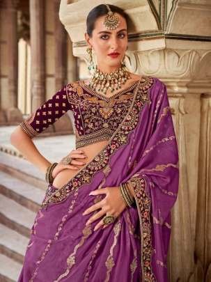 Dazzling Purple Color Zarkan With Coding Work Festival Wear Lehenga Choli