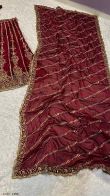 Deep Wine Kasturi Silk Sequins Work Lehenga Choli With Dupatta