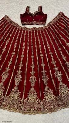 Deep Wine Kasturi Silk Sequins Work Lehenga Choli With Dupatta