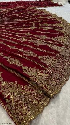 Deep Wine Kasturi Silk Sequins Work Lehenga Choli With Dupatta