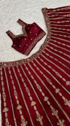 Deep Wine Kasturi Silk Sequins Work Lehenga Choli With Dupatta