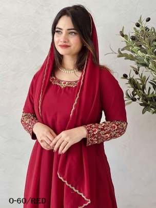 Designer Anarkali Red Gown