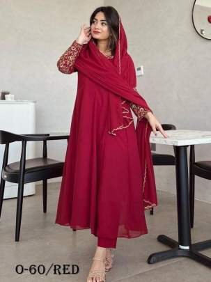 Designer Anarkali Red Gown
