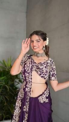 Designer Beautiful Tread And Sequence Work Saree