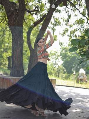 Designer Black Rayon Readymade Lehenga Choli