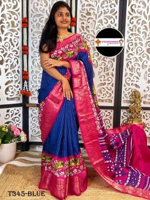 Designer Blue Pure Dola Silk Saree