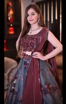 Designer Brown  Organza Printed Lehenga for Bridesmaid