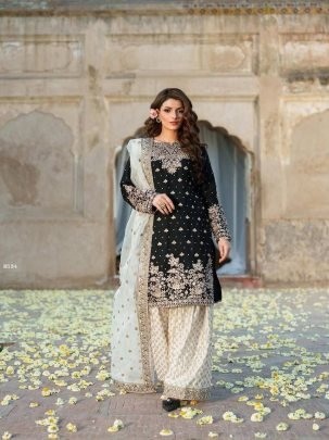 Designer  Chinon Silk Plazzo Set With Sequence Work 