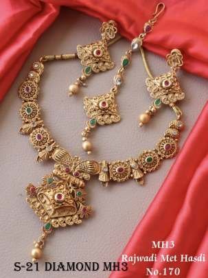 Designer Diamond Met Rajwadi Hasdi Set
