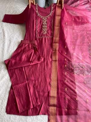 Designer Digital Print With Hand Work Roman Silk Kurtis