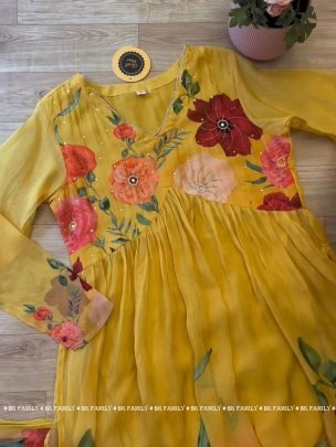 Designer Digital Printed Side Cut Muslin Suits With Dupatta