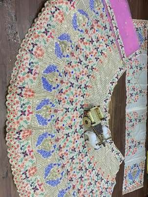 Designer Embroidered Georgette  Lehenga With 4 Meter Flair