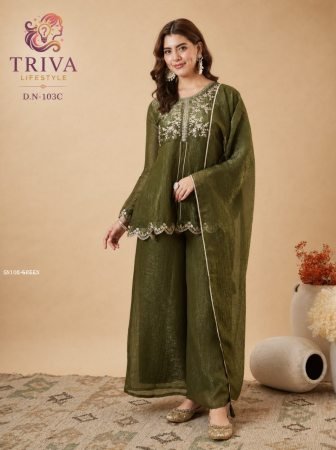 Designer Ethnic Kurti Set with Palazzo And Dupatta for Women