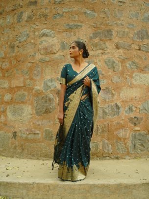 Designer Fancy Hand work bandhani saree