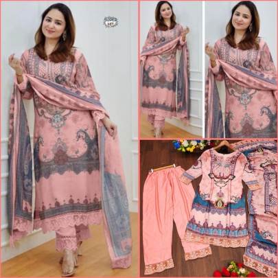 Designer fancy printed Maslin kurta set