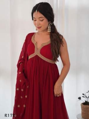 Designer Festival Wear Sleeveless Gown With Dupatta