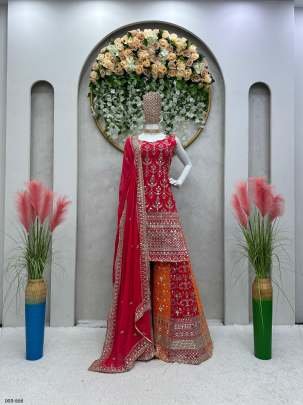 Designer Fox Georgette Palazzo Suit with Heavy Zari  Work