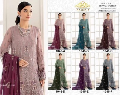 Designer Georgette With Heavy Embroidery Work Pakistani Suit Maaria AP 1045 Catalog