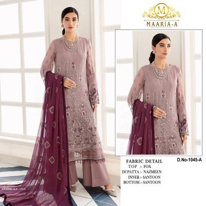 Designer Georgette With Heavy Embroidery Work Pakistani Suit Maaria AP 1045 Catalog
