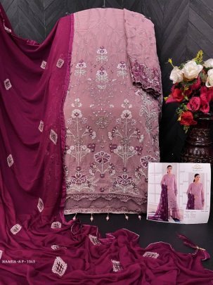 Designer Georgette With Heavy Embroidery Work Pakistani Suit Maaria AP 1045 Catalog