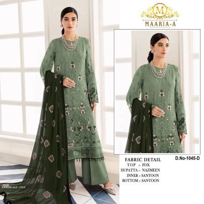 Designer Georgette With Heavy Embroidery Work Pakistani Suit Maaria AP 1045 Catalog