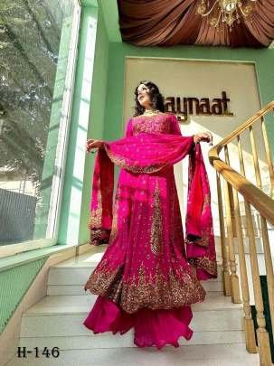 Designer Heavy Faux Georgette Pink Lehenga Choli