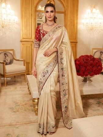 Designer Kanjivaram Silk Saree with Diamond Handwork