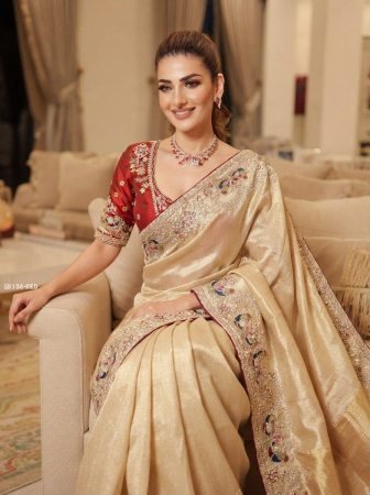 Designer Kanjivaram Silk Saree with Diamond Handwork