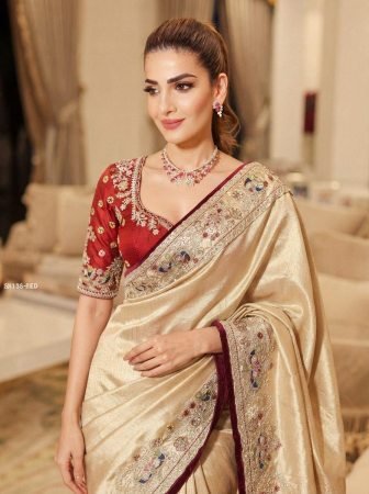 Designer Kanjivaram Silk Saree with Diamond Handwork