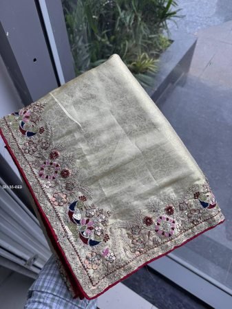 Designer Kanjivaram Silk Saree with Diamond Handwork