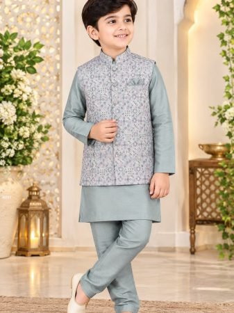 Designer Koti Kurta Pyjama Set For Kids 