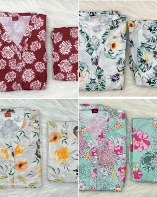 Designer long sleeve flower printed co ord sets