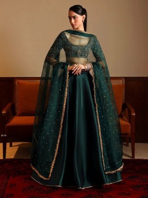 Designer Malai Satin Party Wear Lehenga Set With  Zari Work Blouse