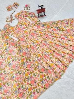 Faux Georgette Digital Print with Fancy Real Mirror work Kurti With Dupatta