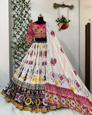 Designer Navratri Special Muslin Cotton Lehenga