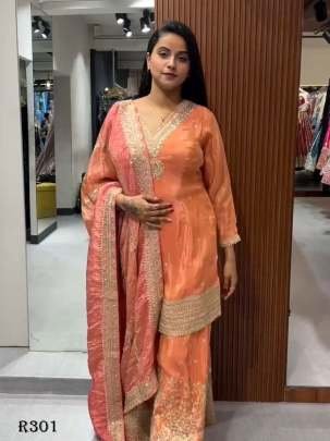 Designer Party Wear Pure Heavy Chinon Sharara Suits