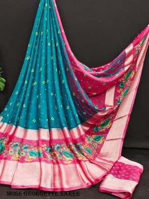 Designer Rama Moss  Georgette Saree 
