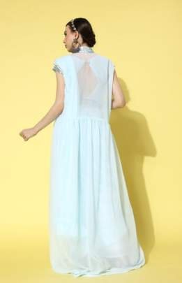 Designer Ready To Wear Sequence Work Ruffle Saree