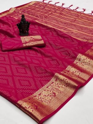 Designer Red Rich Pallu Pure Crape Georgette Saree