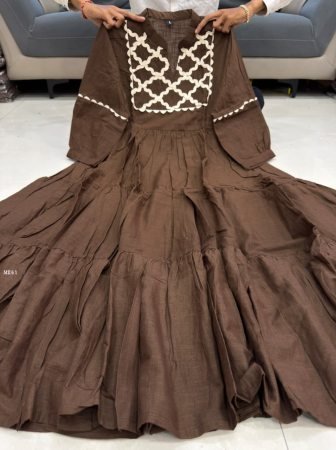 Designer Summer Special Brown One Piece Dress