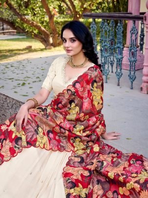 Designer Vichitra Silk Lehenga for Women with Foil Work Dupatta