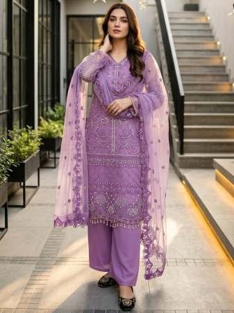 Designer Wear Lavender  Colour Palazzo Suit