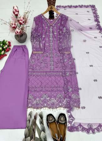 Designer Wear Lavender  Colour Palazzo Suit