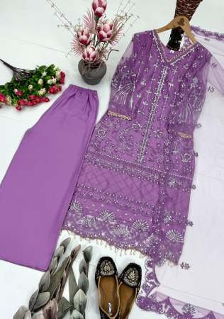 Designer Wear Lavender  Colour Palazzo Suit