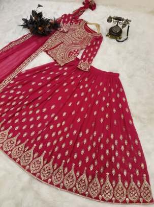Designer Georgette Red Indo Western Dresses