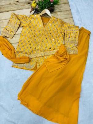 Diamond Silk Three Piece Suit  In Beautiful Yellow