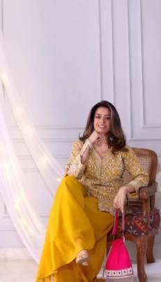 Diamond Silk Three Piece Suit  In Beautiful Yellow