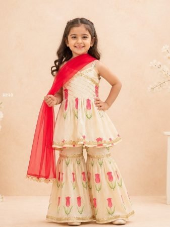 Digital Print Heavy Rayon Kids Sharara Set