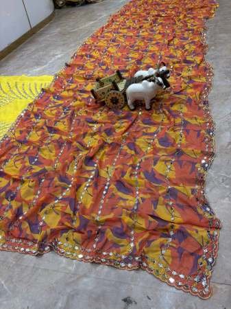Digital Print Work Yellow Colour Saree