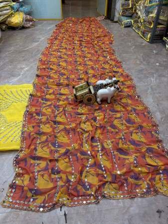 Digital Print Work Yellow Colour Saree